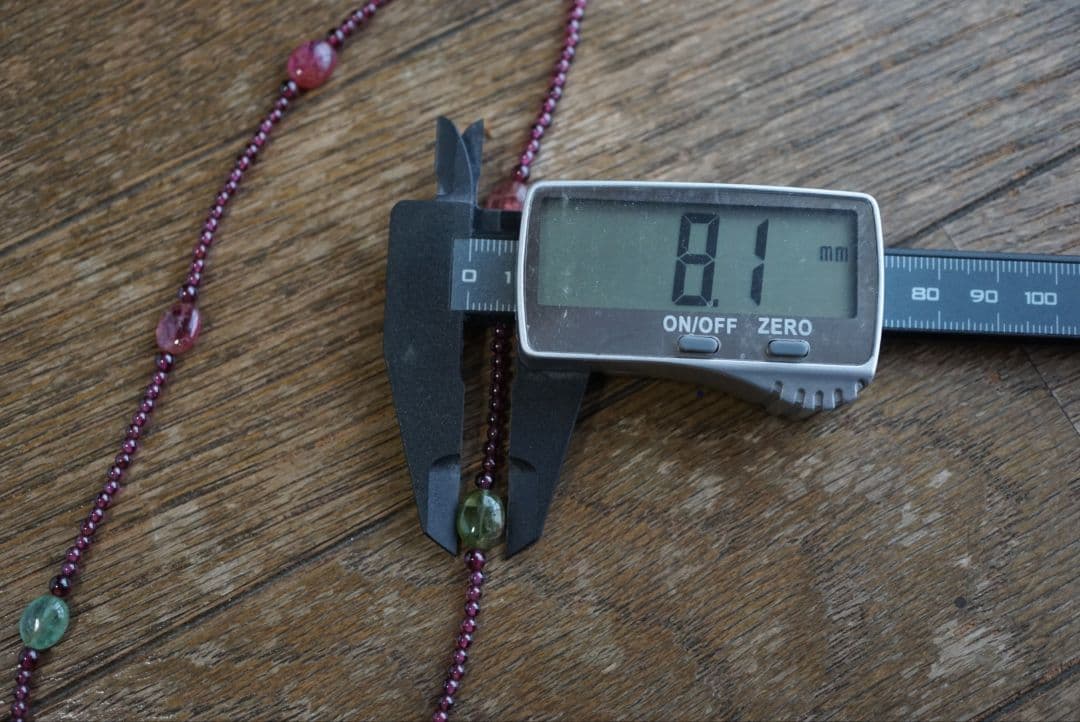 k18 YG18 ゴールド製 ルビー ガーネット トルマリン ネックレス