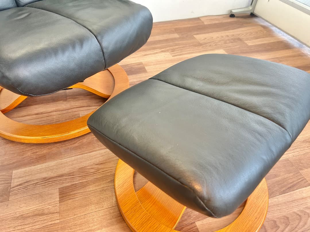 黒　パーソナルチェア　椅子　リクライニング　オシャレ　インテリア　モダン