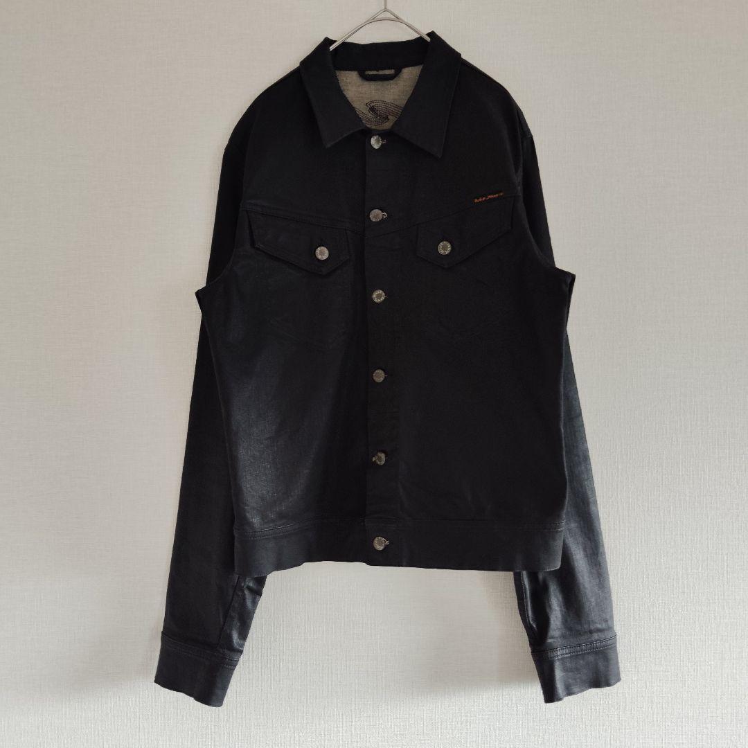 ジャケット・アウター archive dry black coated denim jacket