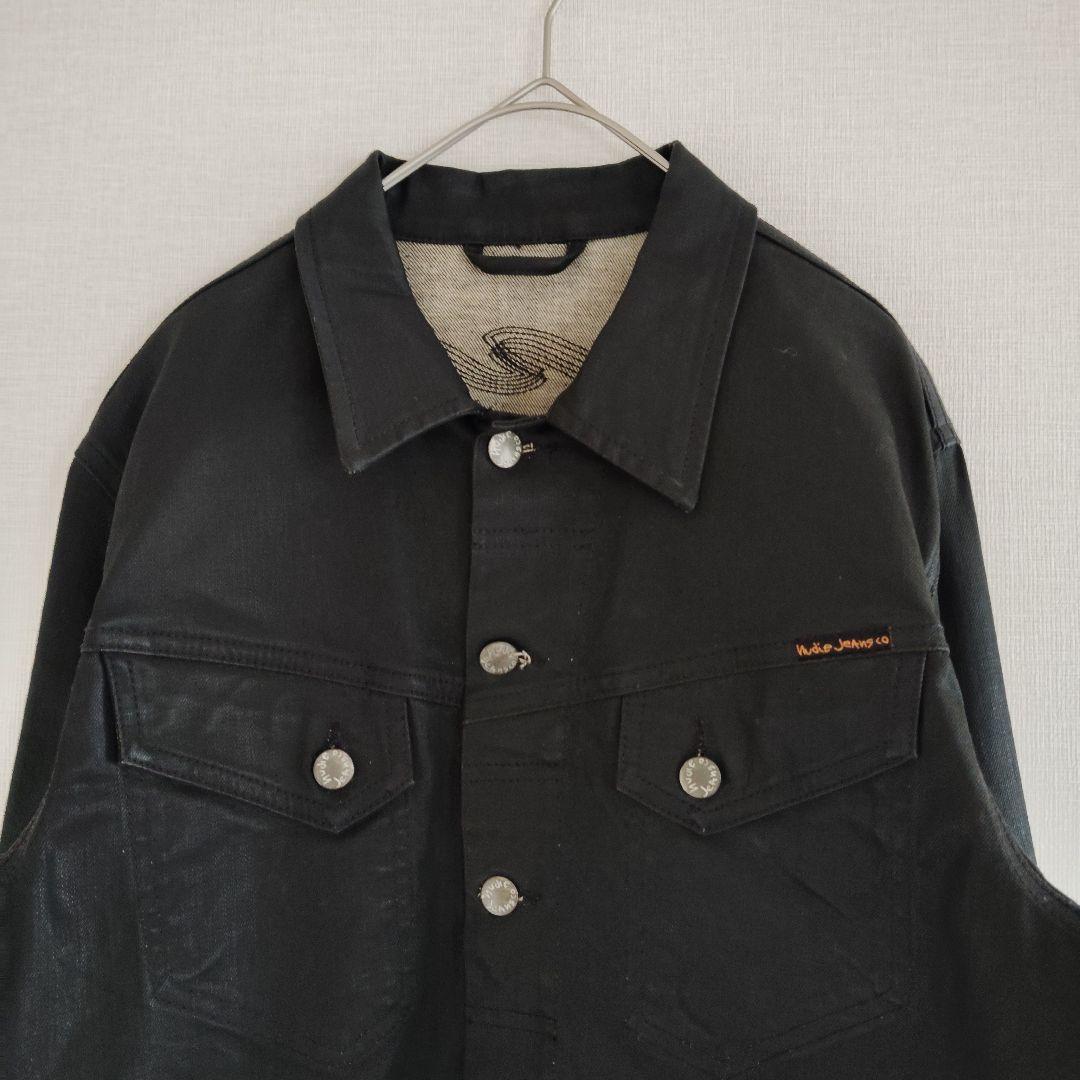 ジャケット・アウター archive dry black coated denim jacket