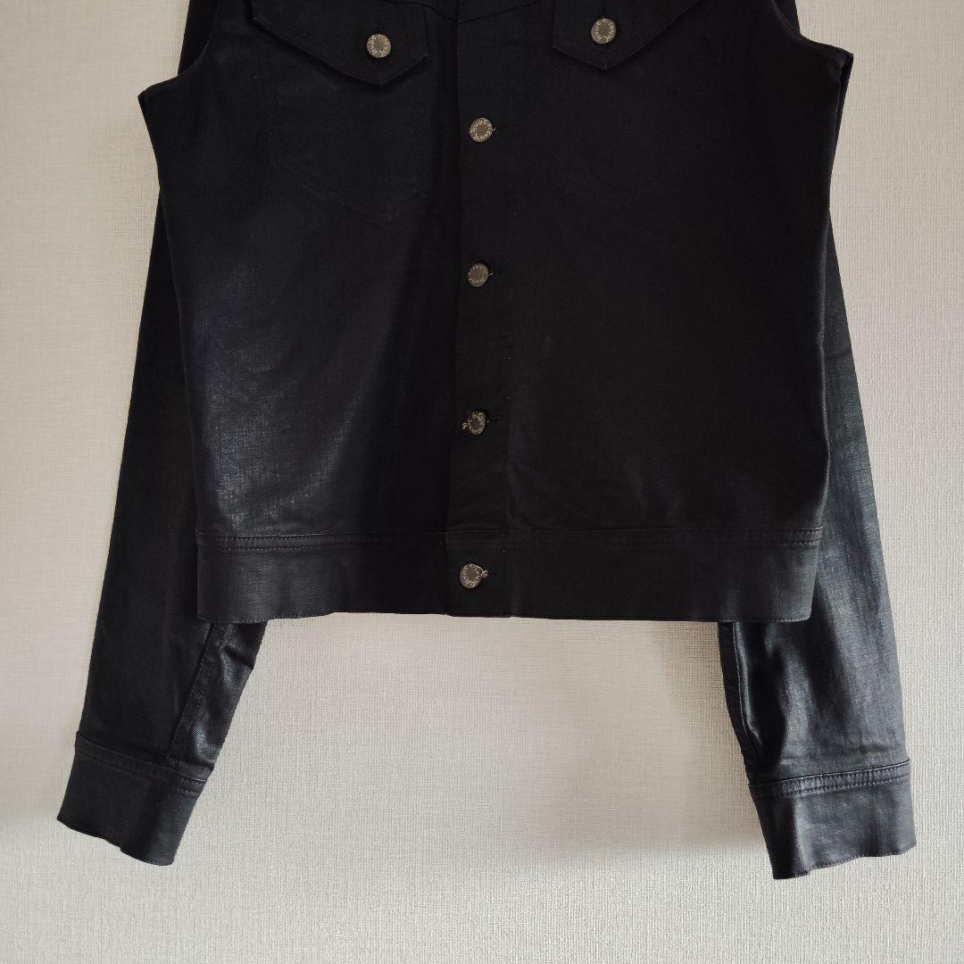 ジャケット・アウター archive dry black coated denim jacket