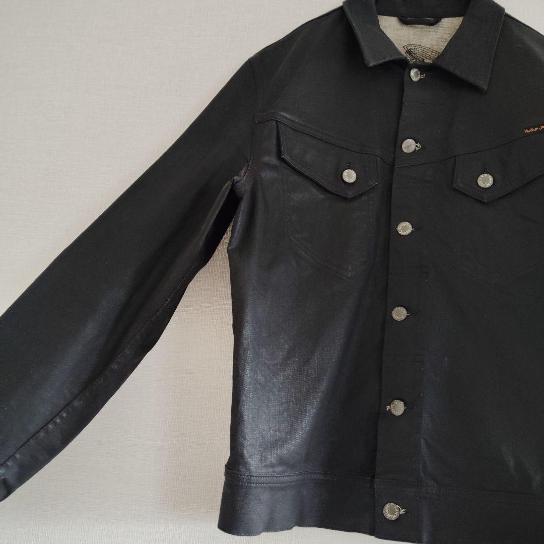 ジャケット・アウター archive dry black coated denim jacket