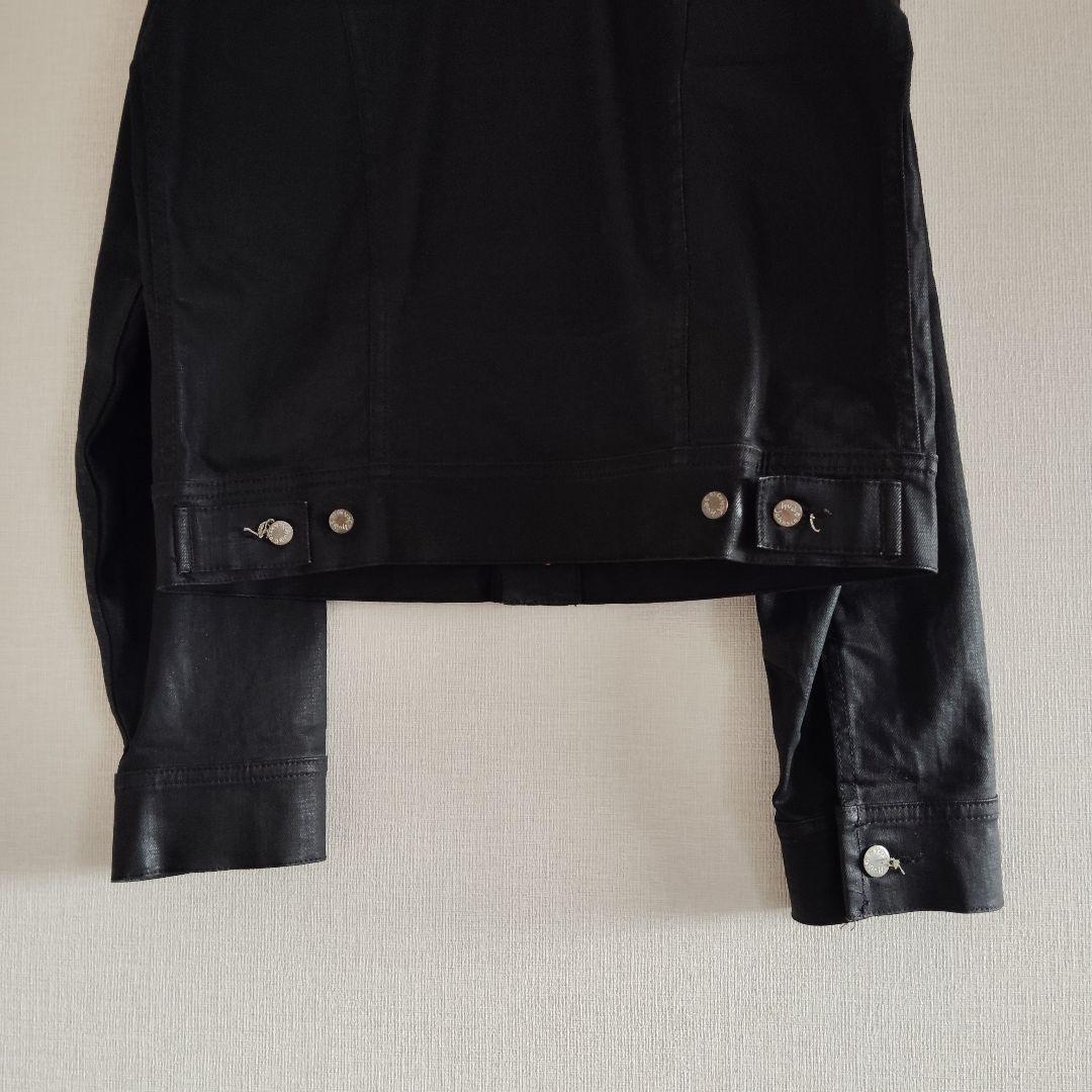 ジャケット・アウター archive dry black coated denim jacket
