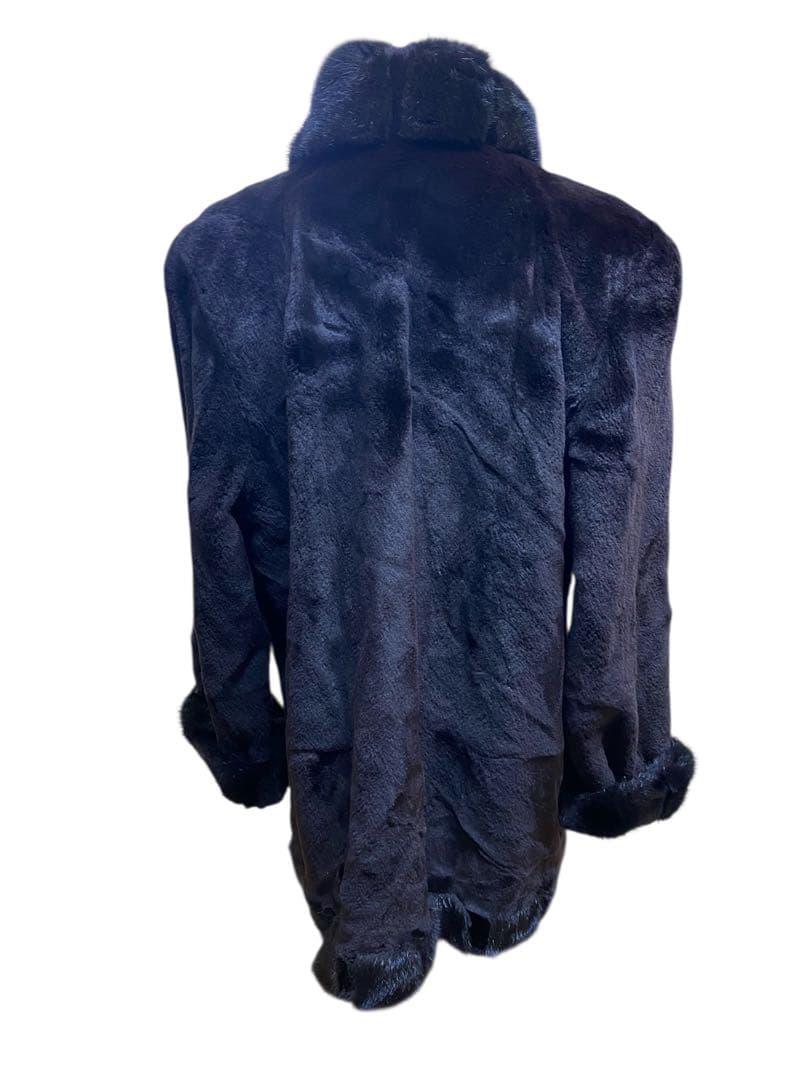 シェアードミンク リバーシブルファーコート ダークブラウン