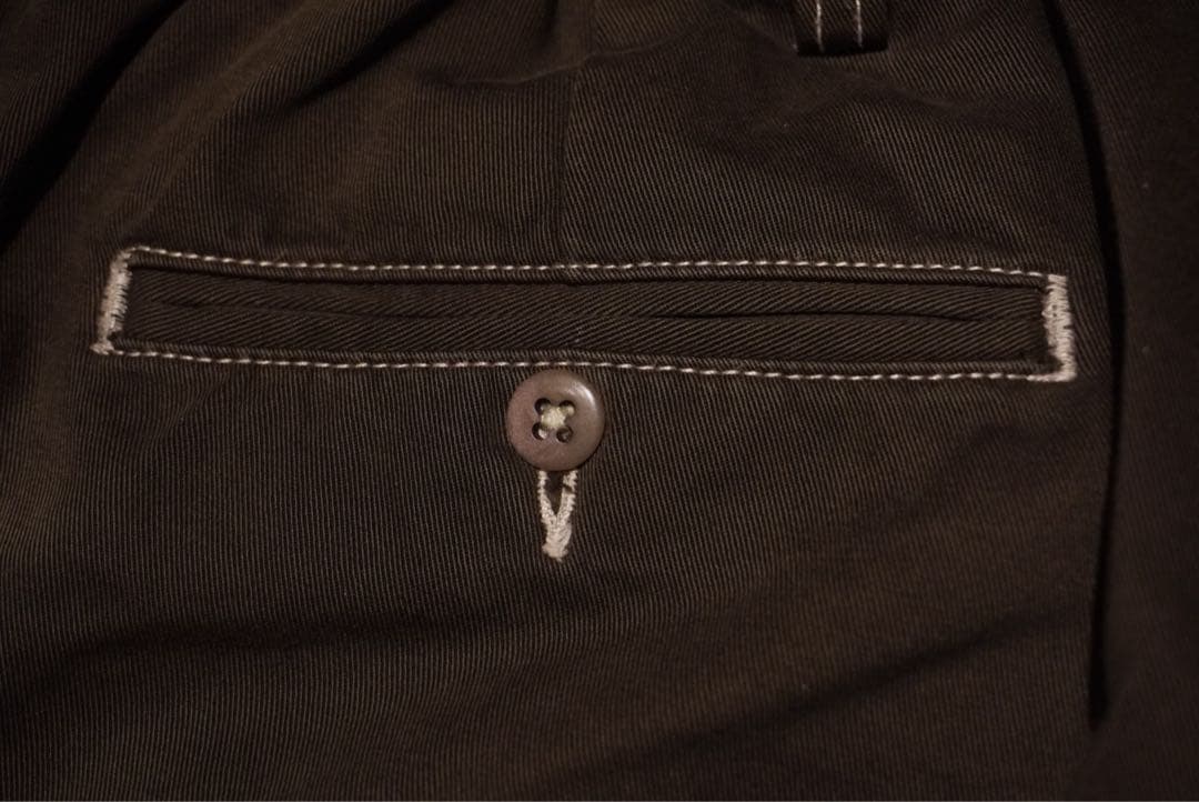 80s 90sラルフローレン　リメイクチノパン　オリーブ　ゴム付き　ドローコード