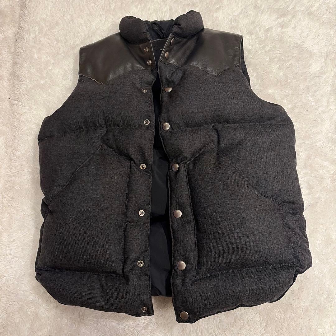 ロッキーマウンテンフェザーベッド ダウンベスト レザー　ブラック 38