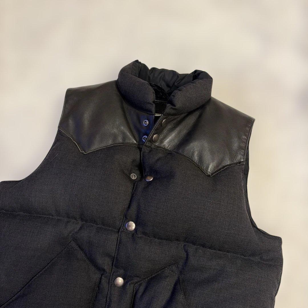 ロッキーマウンテンフェザーベッド ダウンベスト レザー　ブラック 38