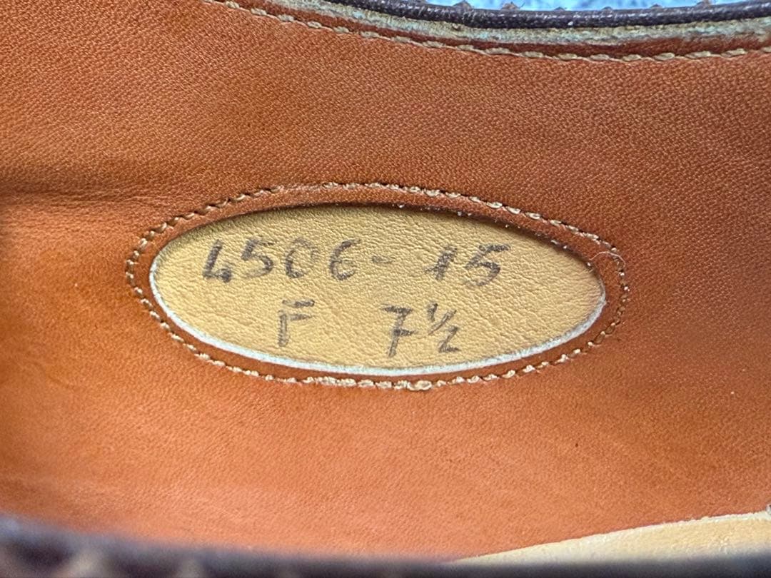 サントーニ　ウイングチップ　レザーシューズ　サイズ7.5　ブラウン　フルブローグ