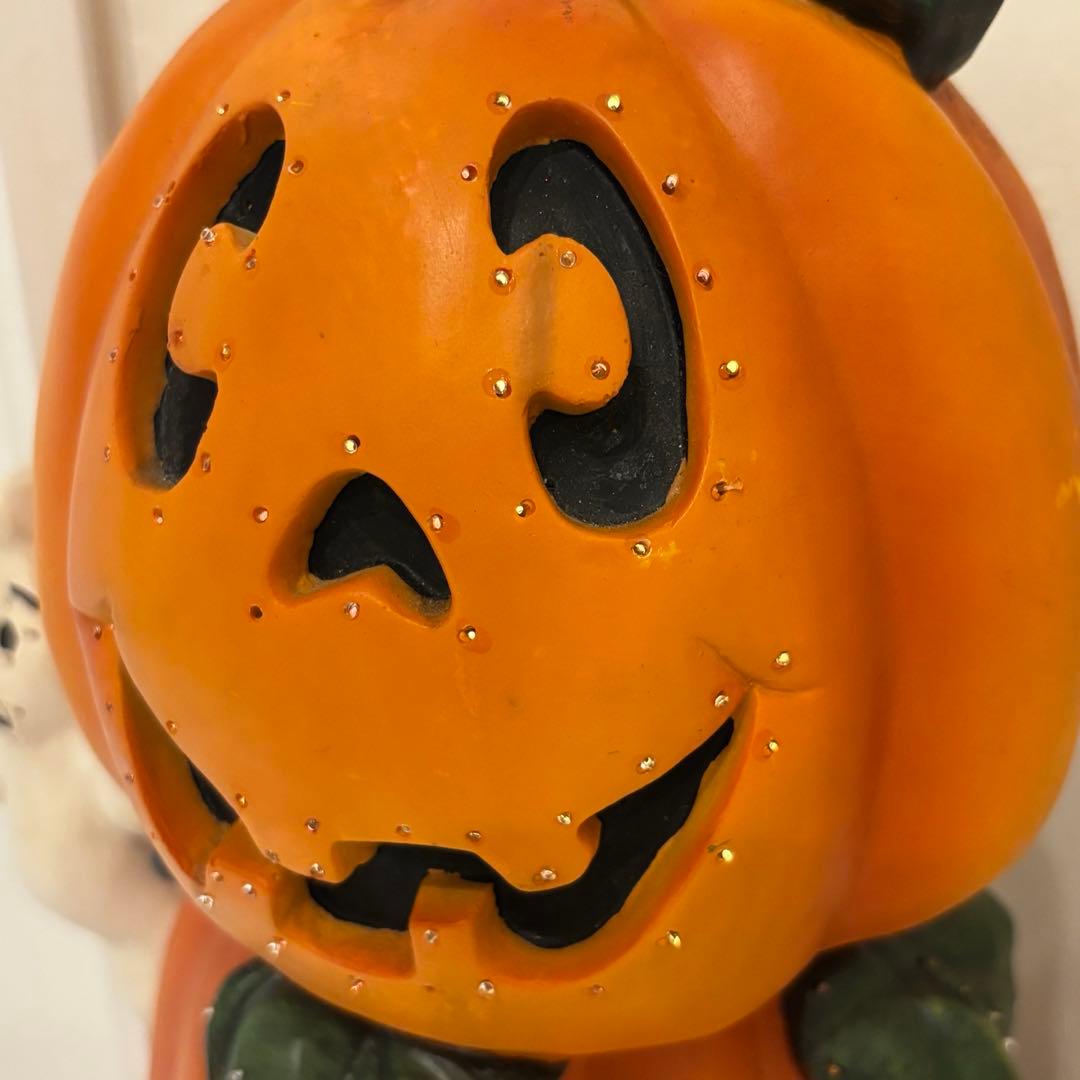 存在感あり！　ハロウィン カボチャの置物 3段　（光ファイバ）