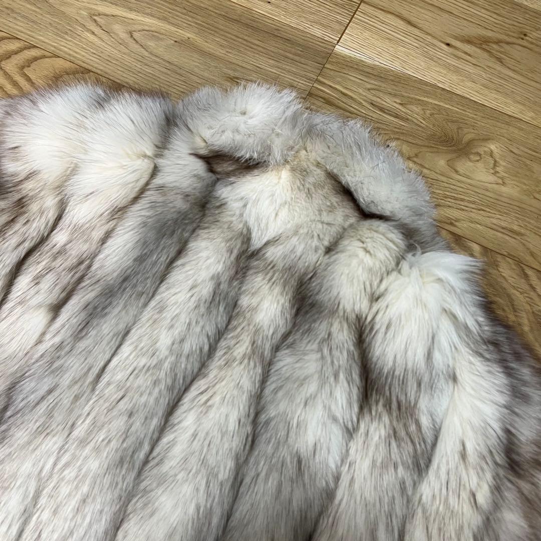 金タグ サガフォックス もこもこボリューム◎ブルーフォックス リアルファーコート