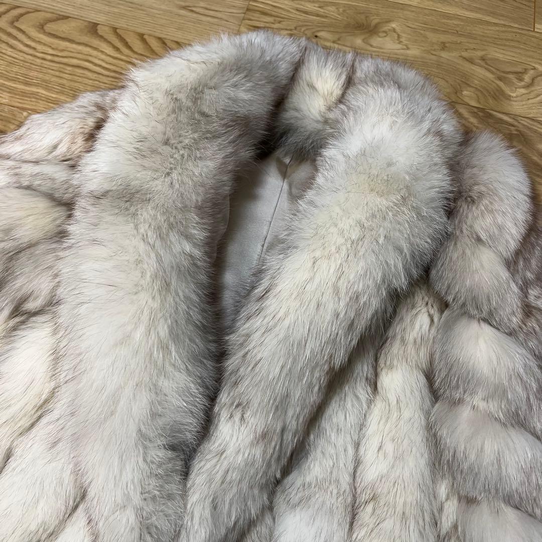 金タグ サガフォックス もこもこボリューム◎ブルーフォックス リアルファーコート