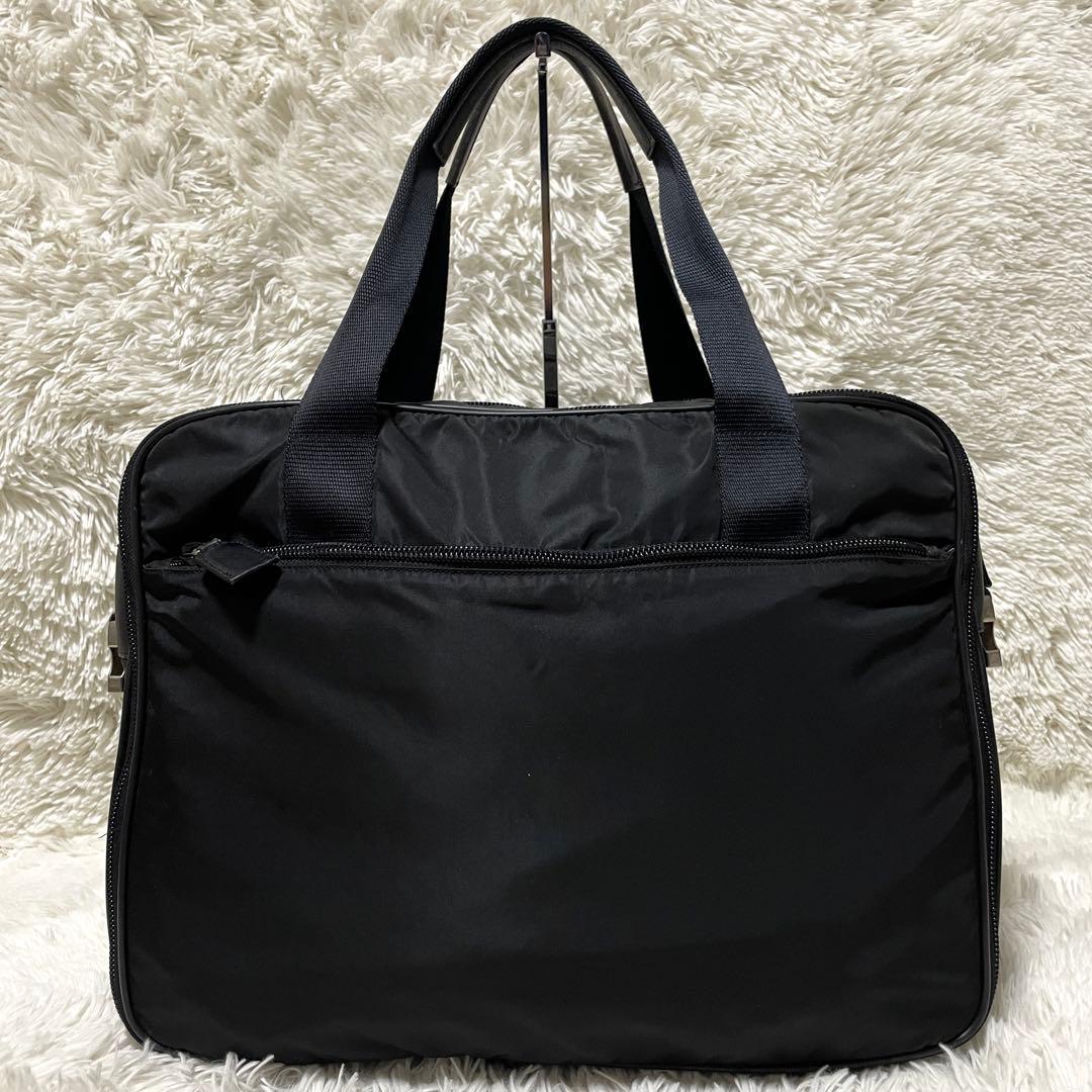 【良品】PRADA プラダ　ビジネス　ブリーフケース　ナイロン　ブラック　メンズ