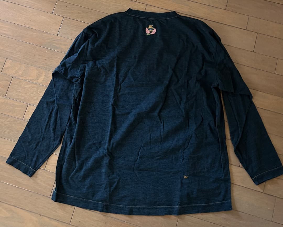 ぺ*こ様 45R 藍インディゴ　桃太郎　長袖　Tシャツ　サイズL