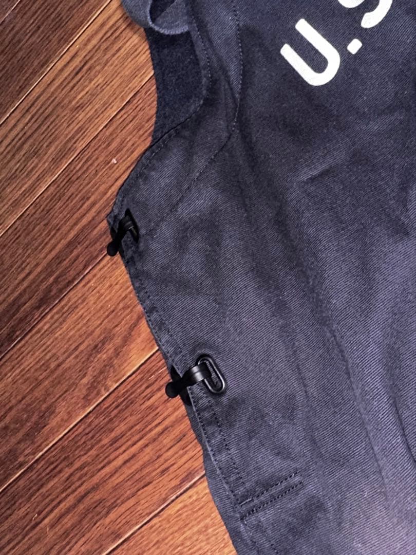 U.S. NAVY 黒オーバーオール M デッキパンツ　フック　ミリタリーパンツ