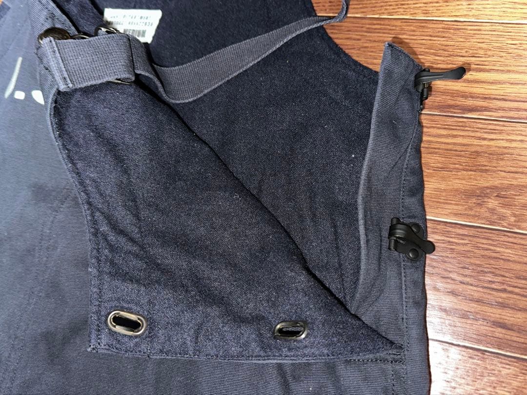 U.S. NAVY 黒オーバーオール M デッキパンツ　フック　ミリタリーパンツ