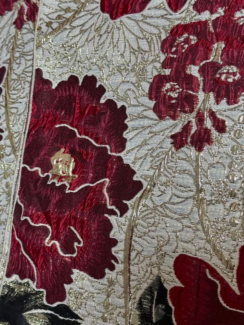 大人兵児帯【ブラックリリー】【シャクヤク紅】のセット