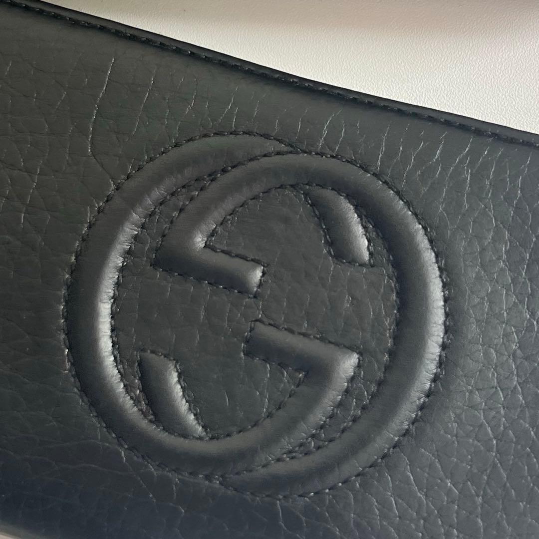 34 美品 GUCCI グッチ SOHO 長財布 ラウンドファスナー