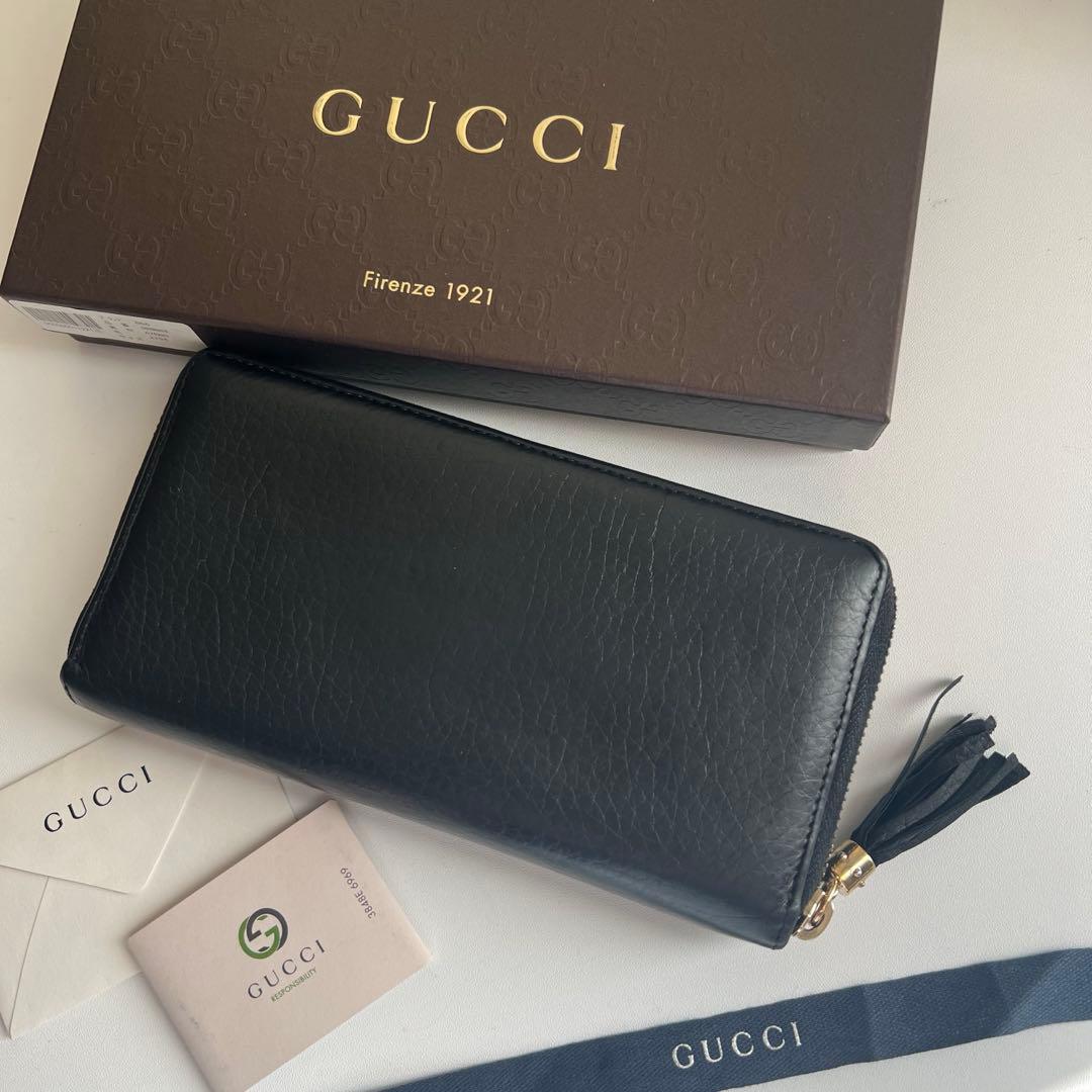 34 美品 GUCCI グッチ SOHO 長財布 ラウンドファスナー