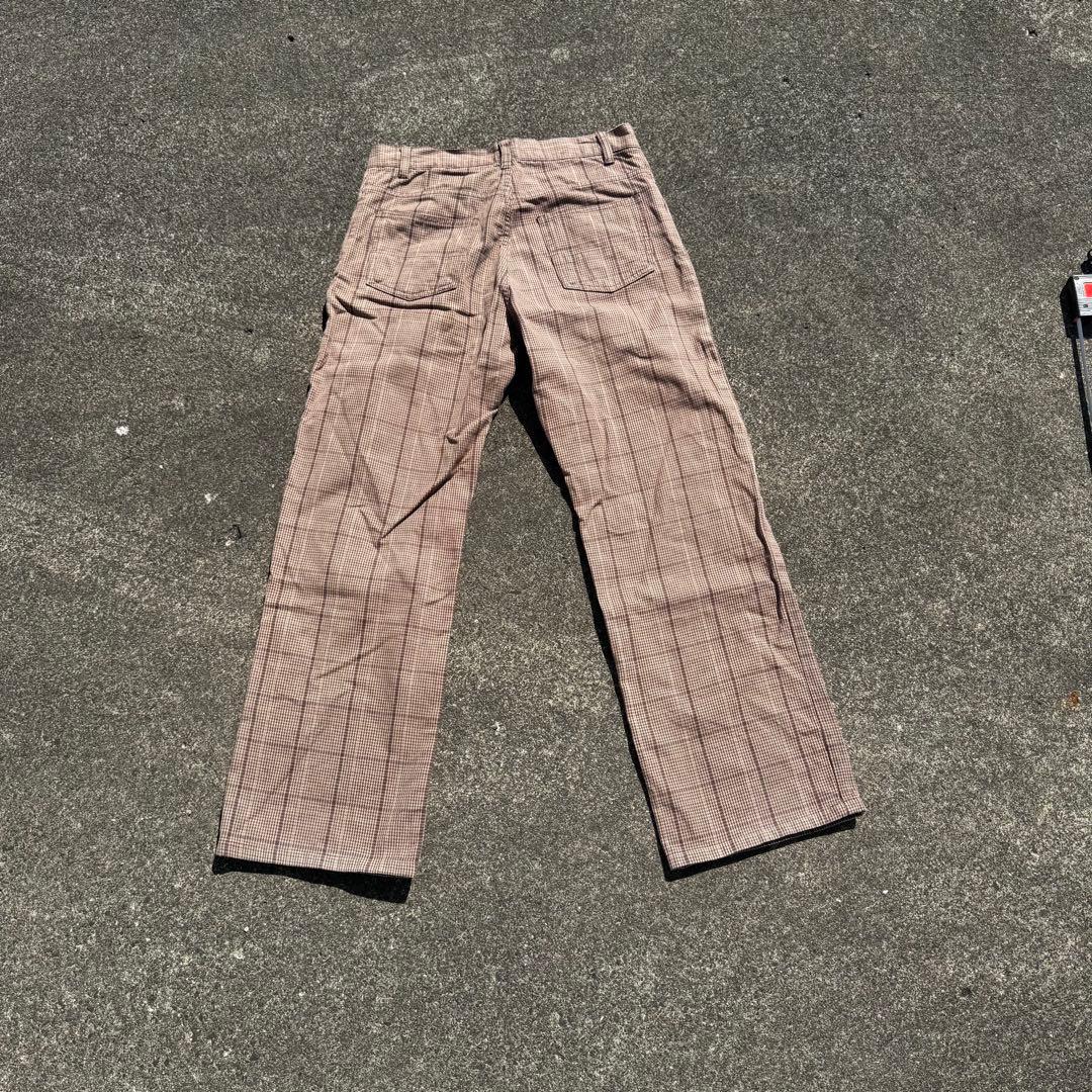 パンツ 90s OLD STUSSY brown check chino pants