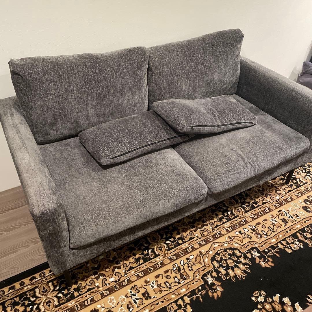 緊急値下げ！！モダンデコ　グレー ファブリックソファ
