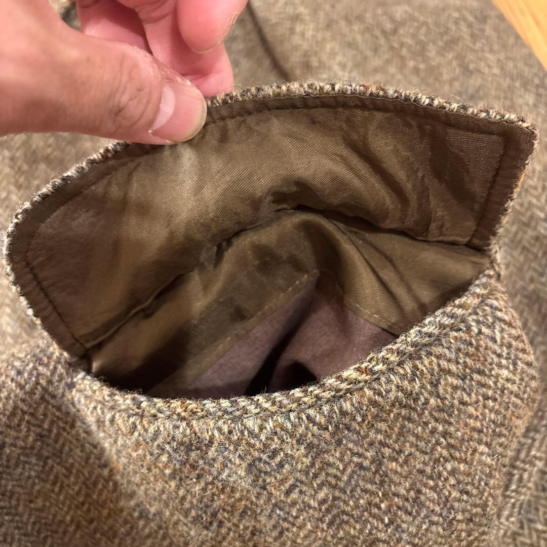 【極上デッド級】80s USA製 ハリスツイード 稀少マスタードパイピング Ｌ