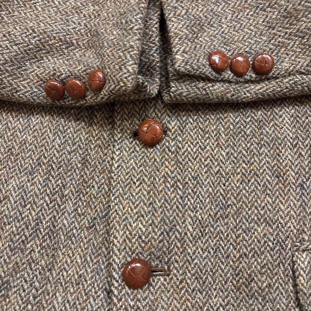 【極上デッド級】80s USA製 ハリスツイード 稀少マスタードパイピング Ｌ