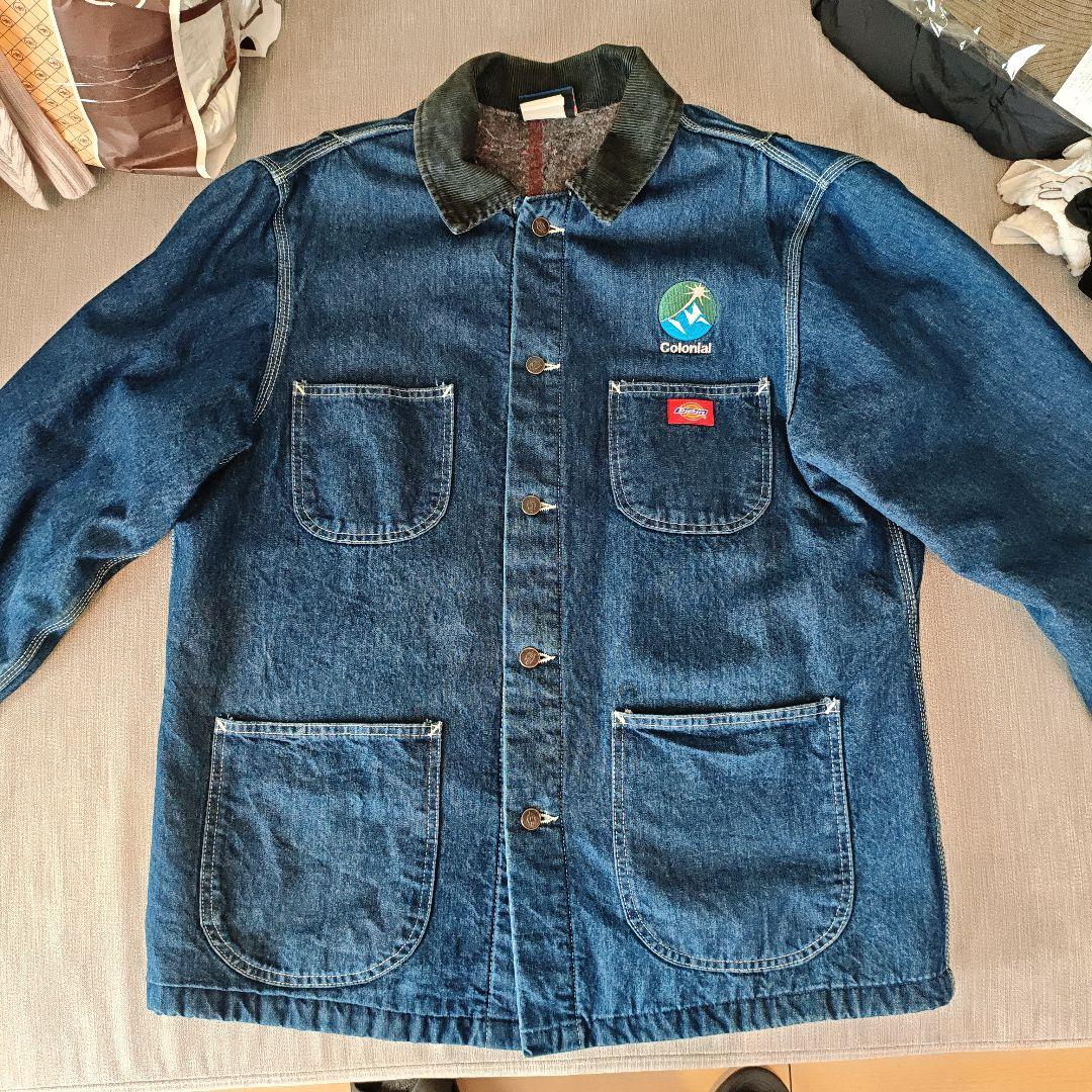 希少 Dickies デニム カバーオール Lサイズ 企業ロゴ入り 一点物！