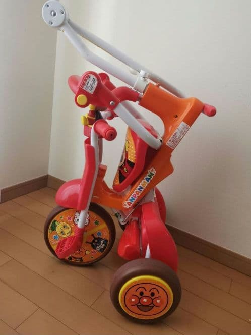 室内保管品☆それいけ!アンパンマン 折りたたみ三輪車 オールインワン