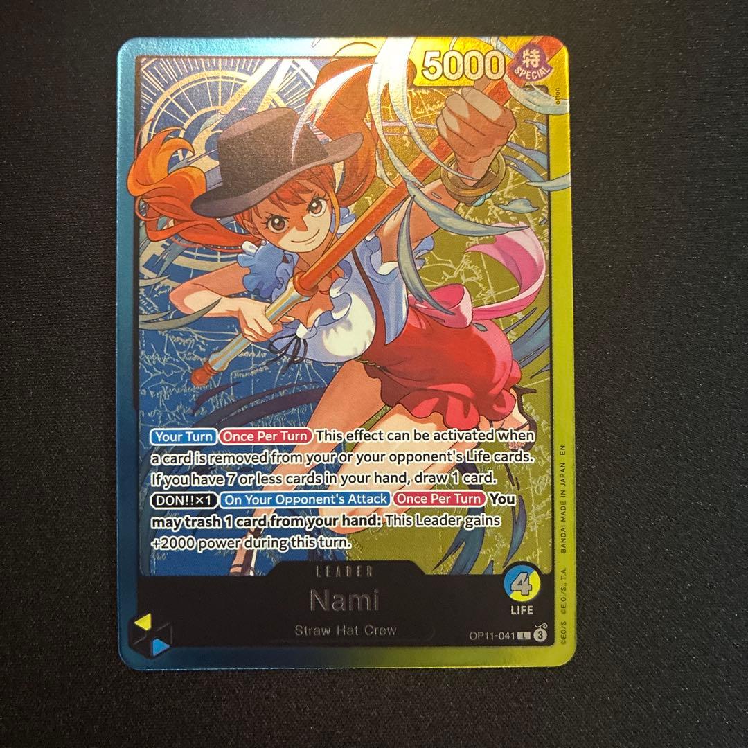 【美品】ワンピースカード ナミ リーダーパラレル 英語版 OP11-041