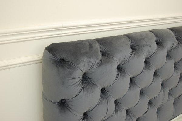 大阪府内限定　ダブルベッド マットレス付き モケット ベロア グレー