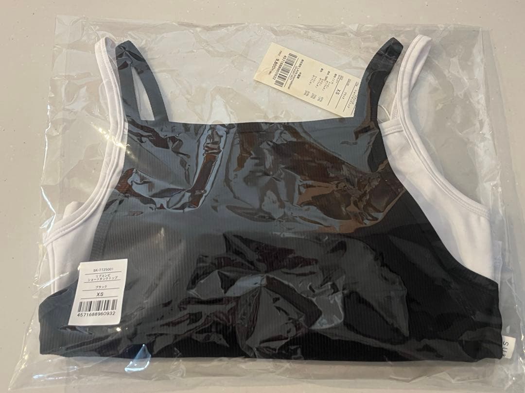 【SUKALA】リブコンビショートタンクトップ　ブラックXS