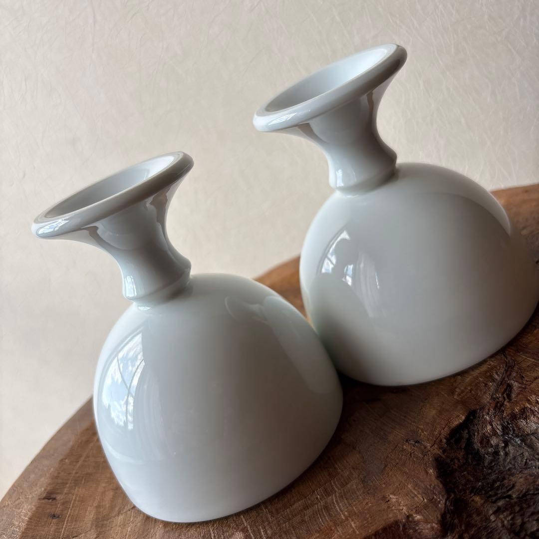 有田焼　人間国宝　井上萬二作　白磁ワインカップセット