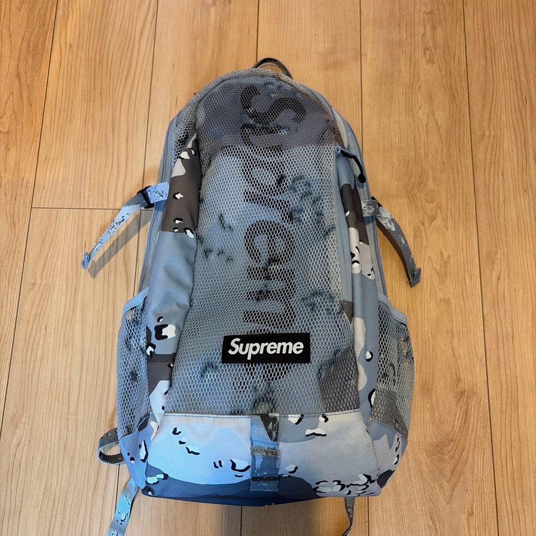 【タグ付き】Supreme メッシュバックパック カモフラ 水色