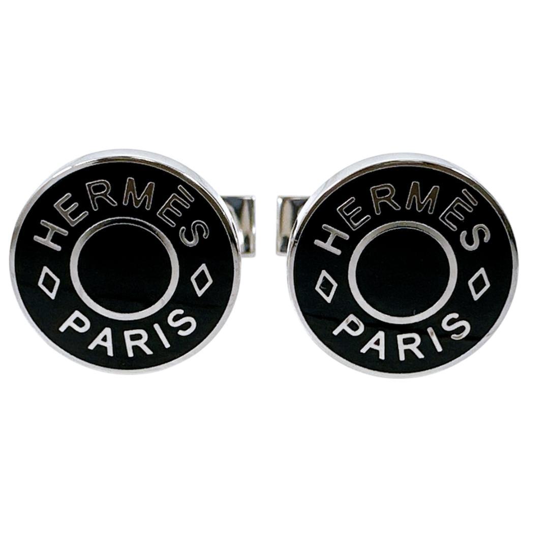 HERMES エルメス カフリンクス カフス リコル 2 ブラック シルバー