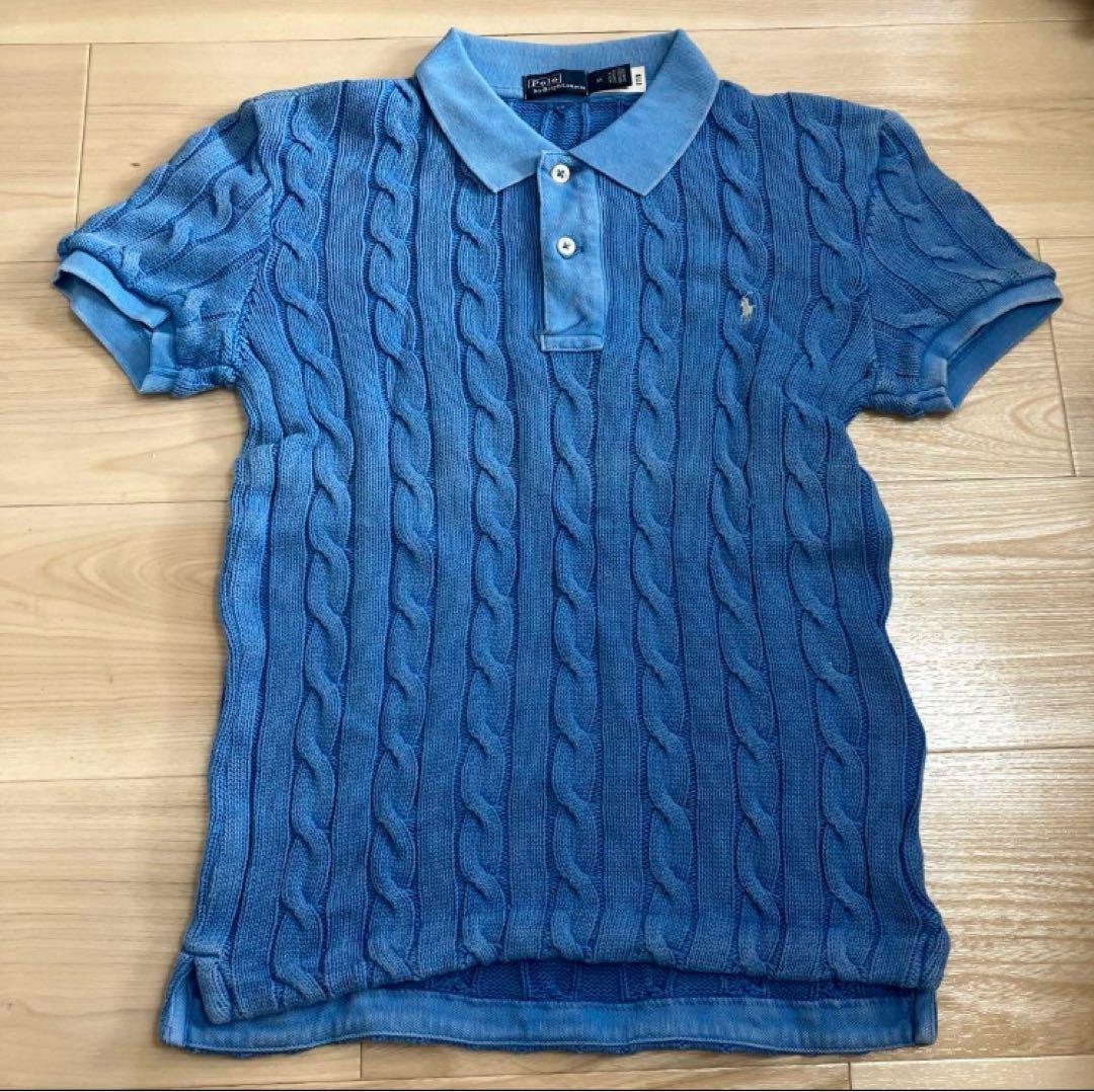 美品POLO RALPH LAURENラルフローレン ケーブルニット ポロシャツ