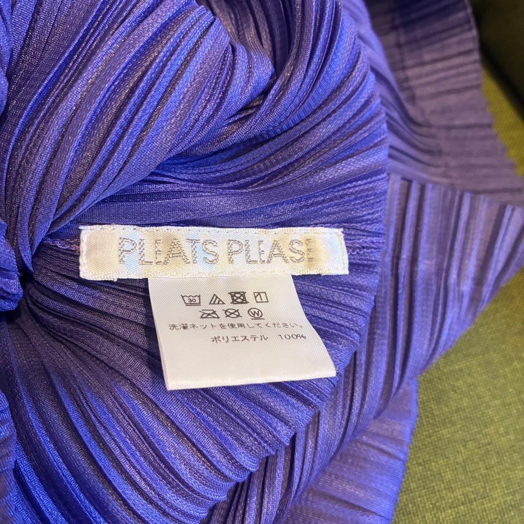 プリーツプリーズ　イッセイミヤケ　ワンピース　パープル　サイズ3