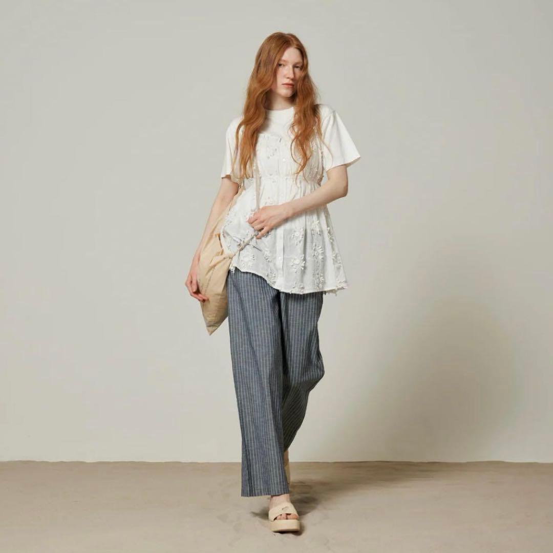 3D Embroideryチュニックキャミ ホワイト