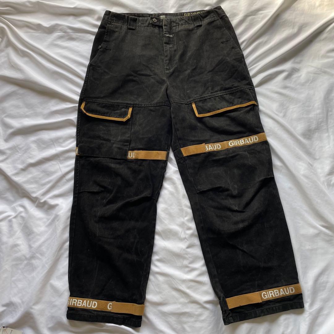 90s マリテフランソワジルボー シャトルパンツ ブラック × イエロー 42M