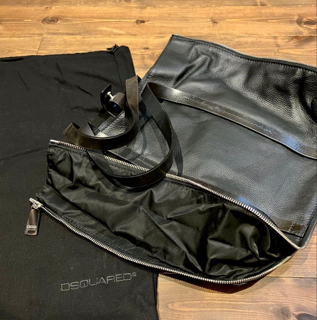ディースクエアード DSQUARED2 黒×迷彩 レザー バッグ ユニセックス