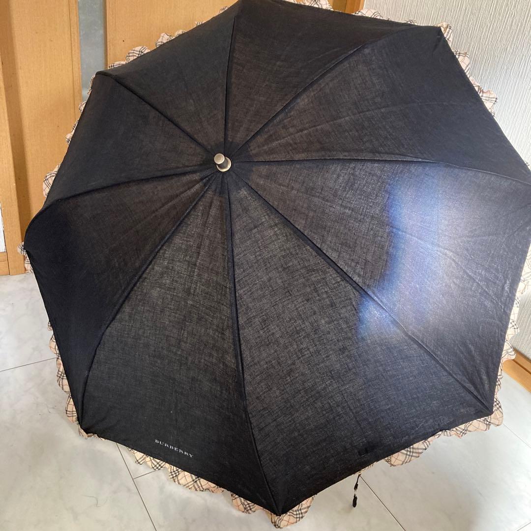 バーバリー BURBERRY フリル 折り畳み傘 日傘 ブラック　綺麗