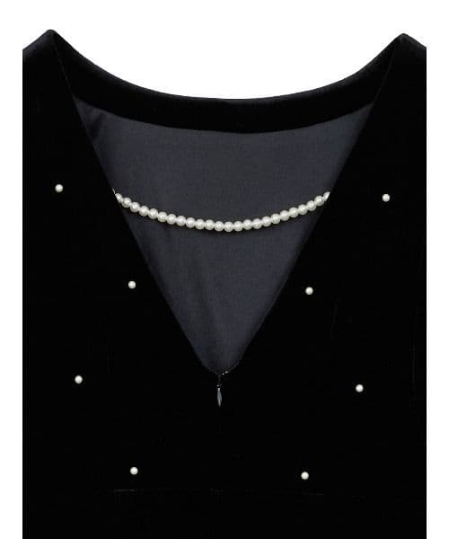 Ameri♡ BACK OPEN PEARL VELOUR DRESS