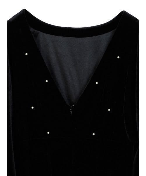 Ameri♡ BACK OPEN PEARL VELOUR DRESS