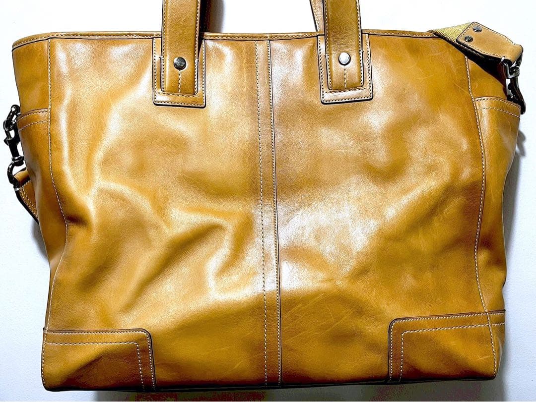 Coach コーチ オールレザーショルダー トートバッグ　旅行カバン