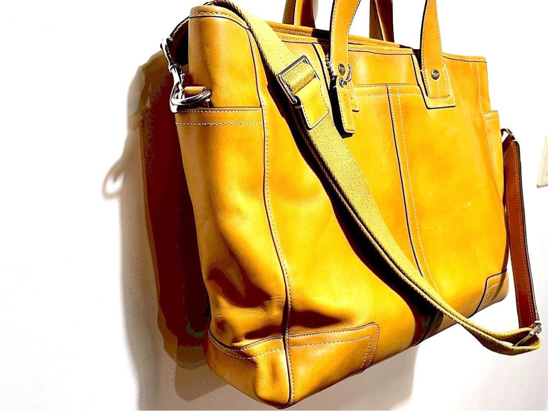 Coach コーチ オールレザーショルダー トートバッグ　旅行カバン
