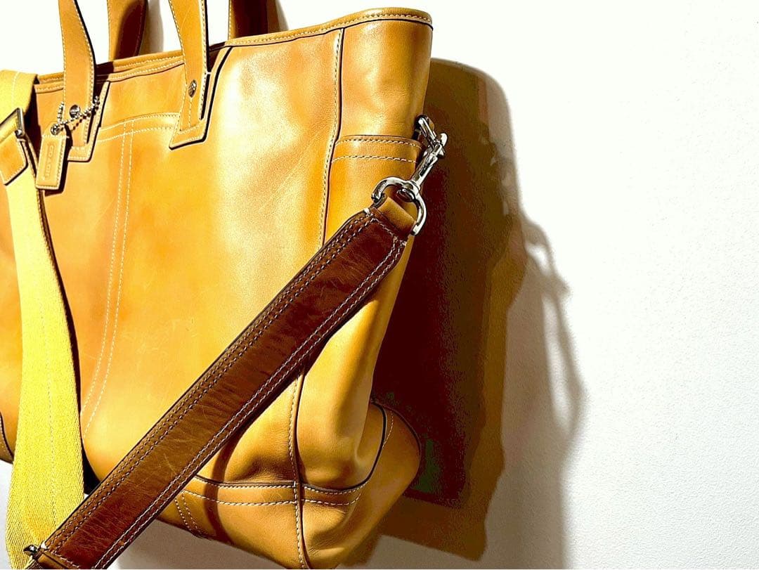 Coach コーチ オールレザーショルダー トートバッグ　旅行カバン