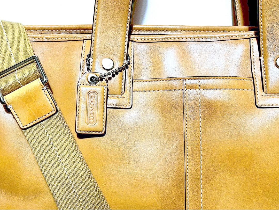 Coach コーチ オールレザーショルダー トートバッグ　旅行カバン