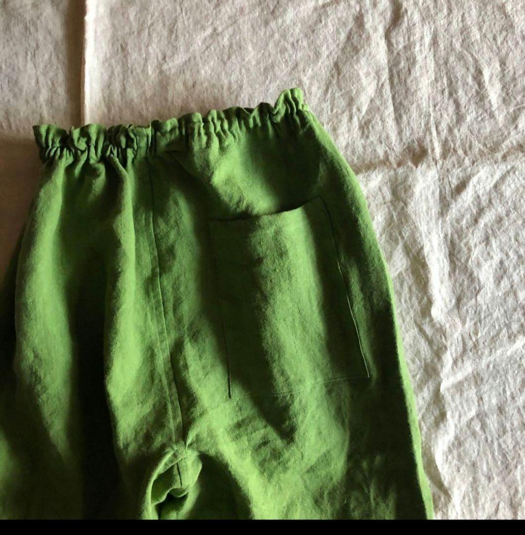 リネンパンツ　 アップルグリーン