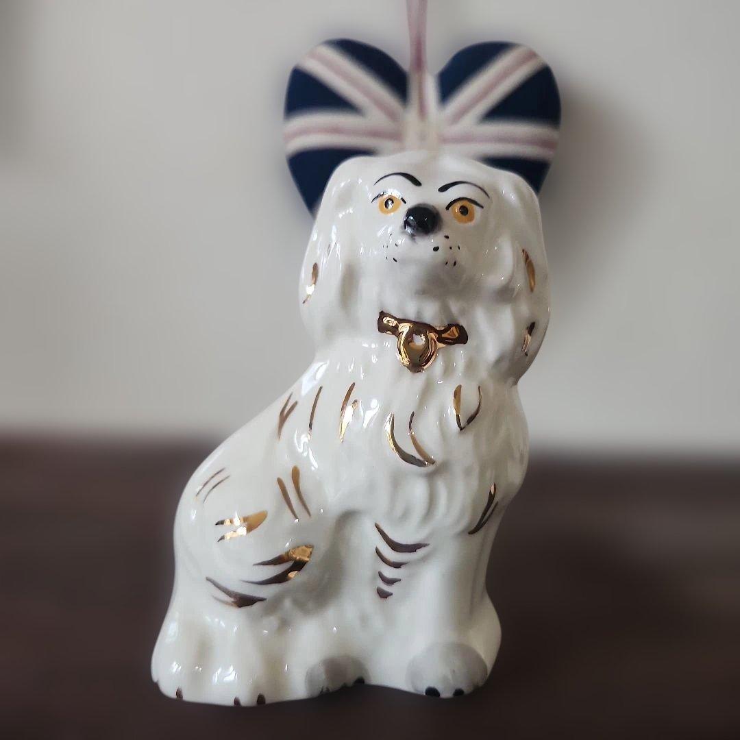 イギリス　アンティーク　スタッフォードシャードッグ マントルピースドッグ　ペア