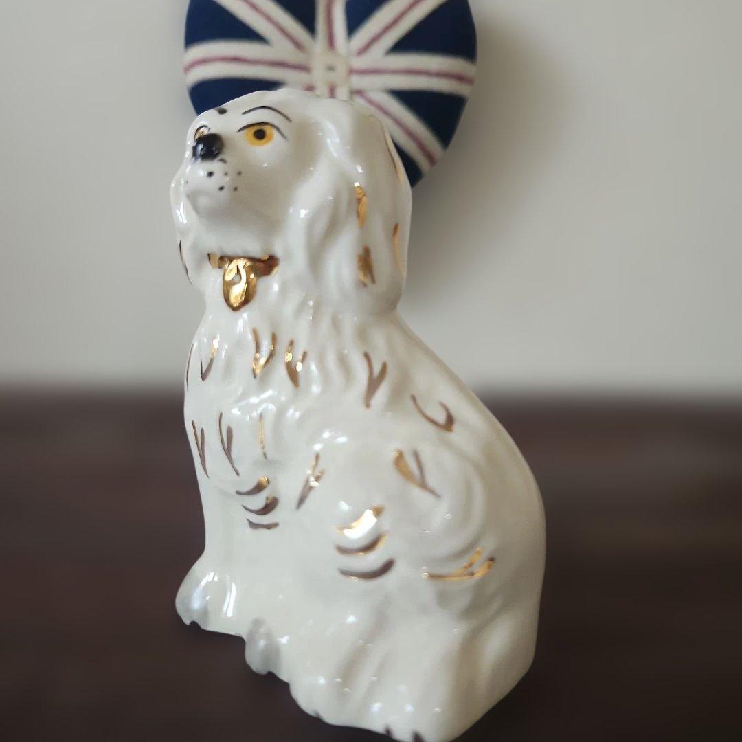 イギリス　アンティーク　スタッフォードシャードッグ マントルピースドッグ　ペア