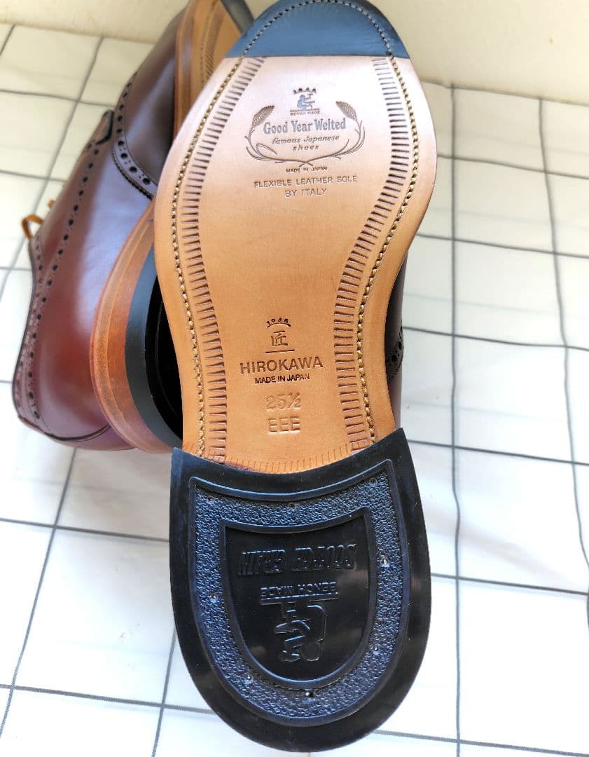 【未使用品】スコッチグレイン 革靴 ウイングチップ 25.5 ブラウン 茶